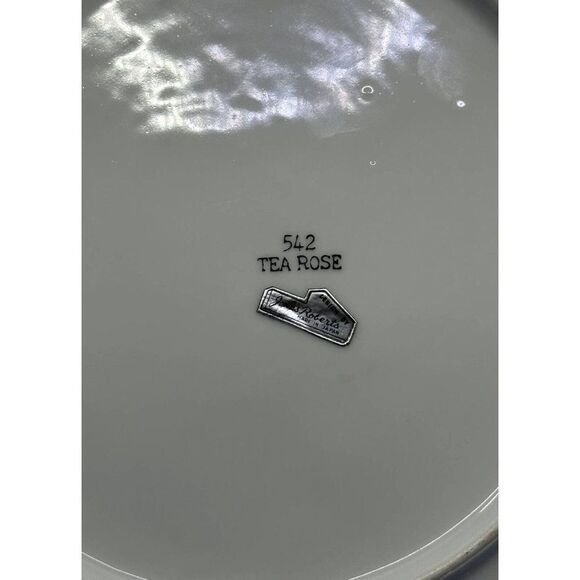 Jonas Roberts #542 Blue Tea Rose Round Snack Plates W/ Cups 8 Piece Set 9" - Picture 14 of 16